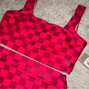 BRAND NEW with tags - Albion Fit Bikini Magenta Check Top and Bottom size small